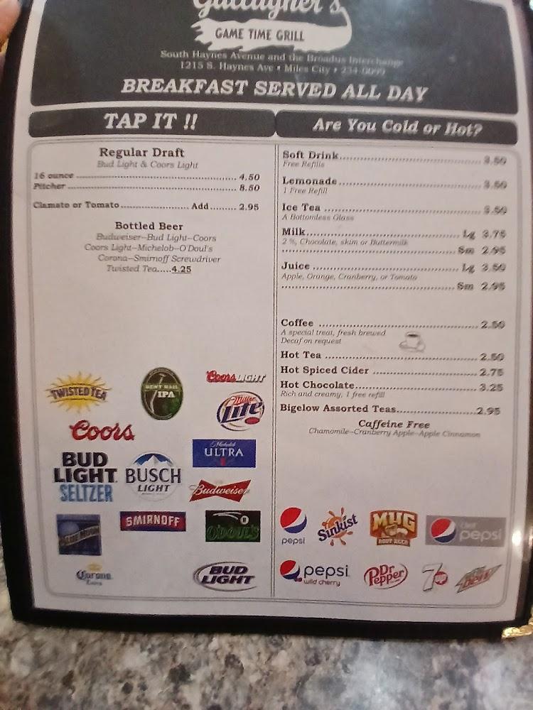 Gallagher's Game Time Grill Menu image 2